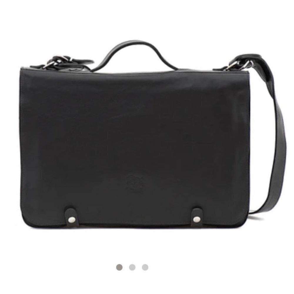 IL Bisonte Vintage Leather double sides Briefcase, Black - Picture 2 of 16